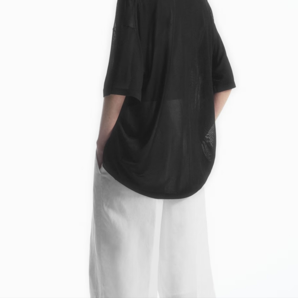 COS oversized sheer polo shirt - Picture 3 of 9
